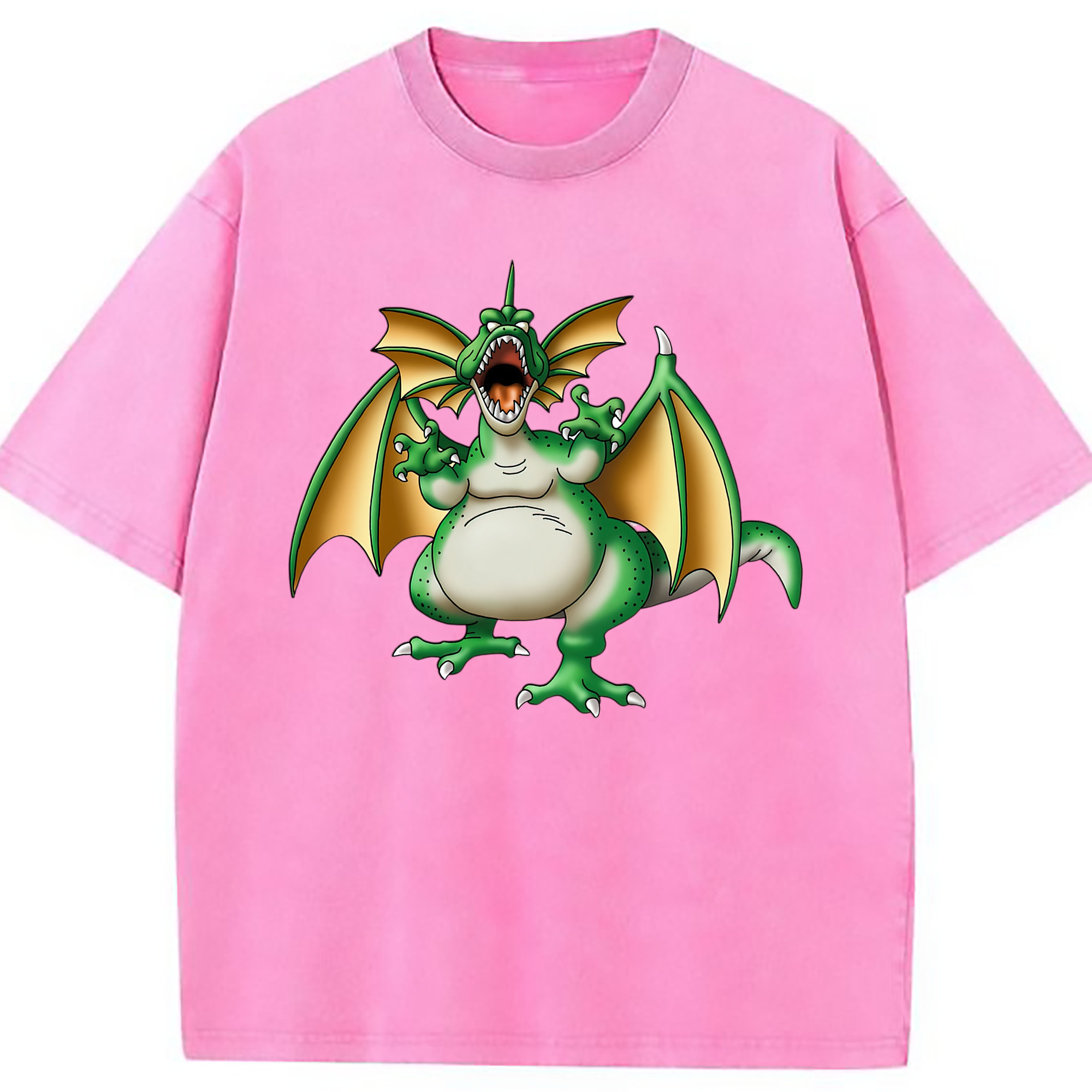 （画像用） ドラゴンクエスト Doragon Kuesuto Dragon Quest 綿100% ヴィンテージ風 半袖Tシャツ（フロントプリント）